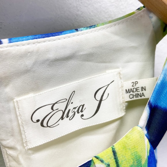 Eliza J Floral High Low Halter Chiffon Midi Dress - Picture 6 of 7